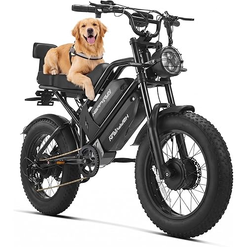 HAPPYRUN G70 Pro Electric Bike for Adults - 5000W Peak Dual Motor E-Bike, 38Ah Removable Battery, 36MPH Max Speed, 20" Fat Tire All-Terrain, 85+ Miles Range, Off-Road Commuter