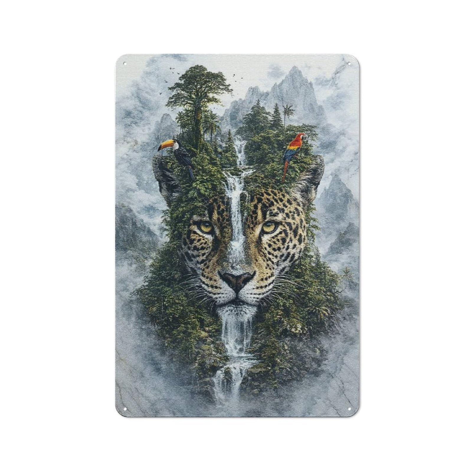 Junmoney Style-7 Jaguar The Mythic Guardian Of The Verdant Wilds Cafe Metal Sign 30X20cm, Bistro Style Bistro Wall Plaque For Coffee Bar, Small Shop Or Dining Room