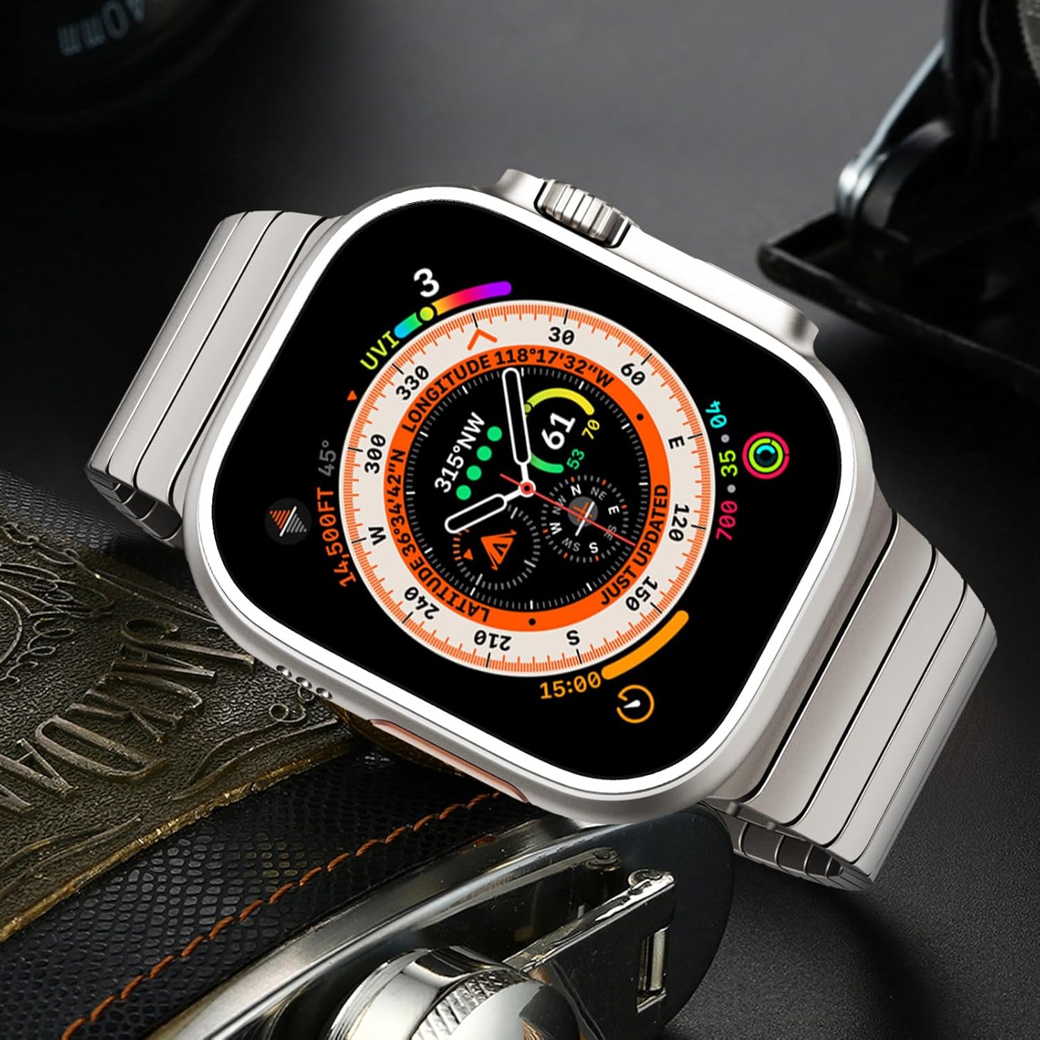 [RECOMMENDED by NYT Wirecutter] Stainless Steel Band Compatible for Apple Watch Band Ultra 3/2/1 49mm Series 11/10 46mm/42mm Series 9/8/7 45mm/41mm Series SE/6/5/4 44mm/40mm Series 3/2/1 42mm/38mm - Image 5