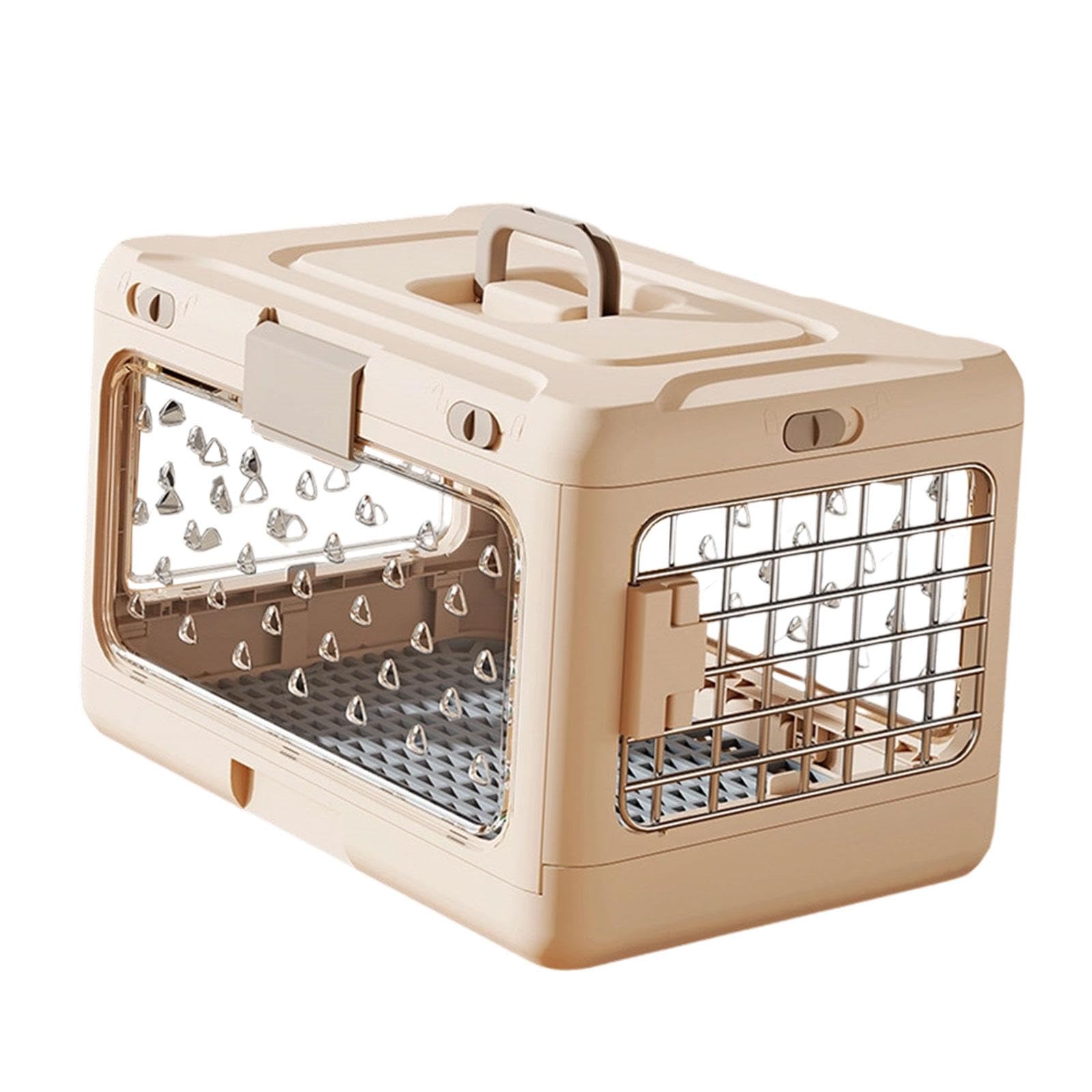 Jaula para Mascotas Plegable Transportín Portátil Rígido Desmontable Fácil Limpieza Adecuada para Viajes con Gatos Perros Pequeños Conejos Desplazamie