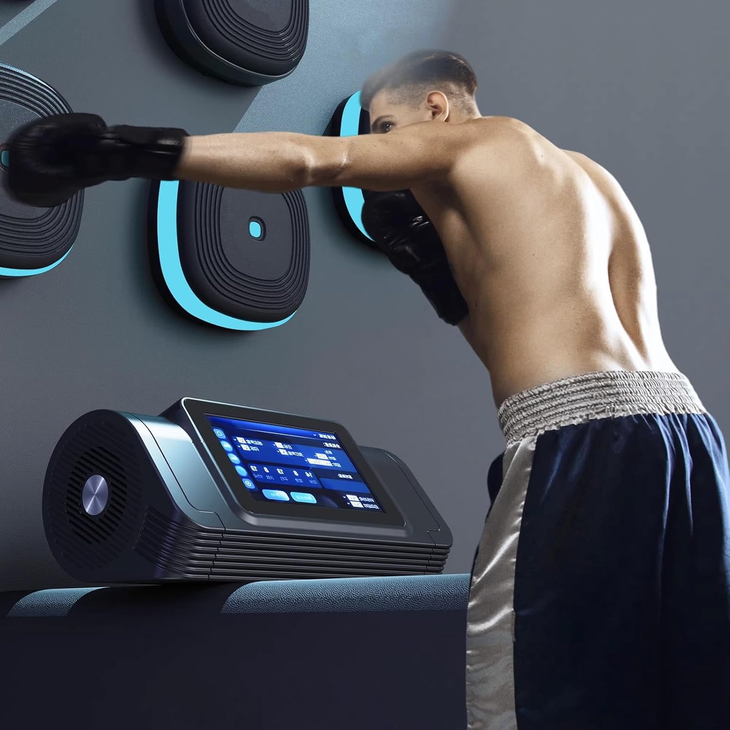 2025 Split Type Music Boxing Machine Wall Mounted Smart Bluetooth Boxing Wall Target Workout Punching Equipment Music Boxing Target