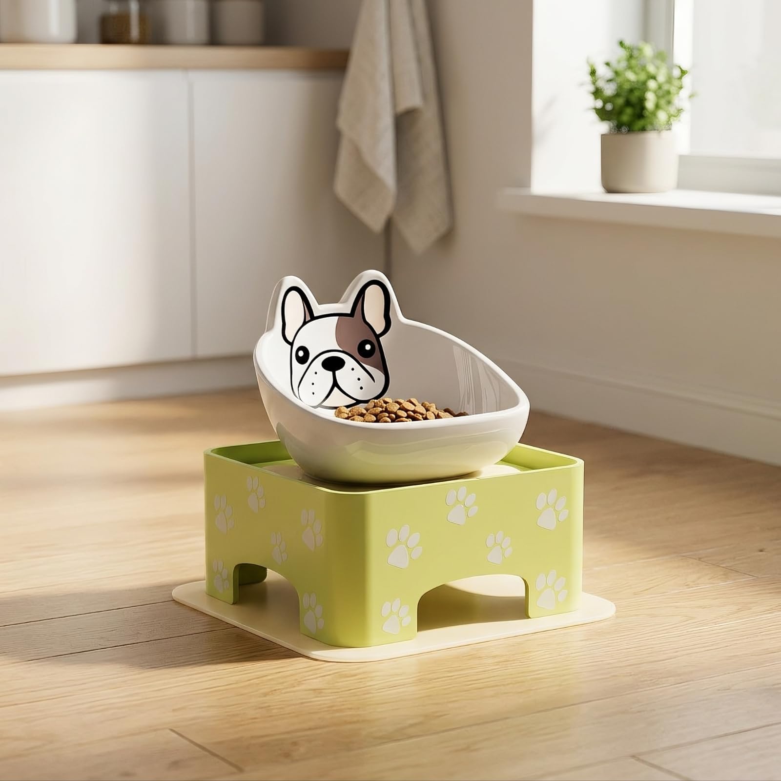 Soporte para Comida Incluye Plato | Ángulo Ajustable, Comero con Soporte, recipientes soportados, para Interiores, s