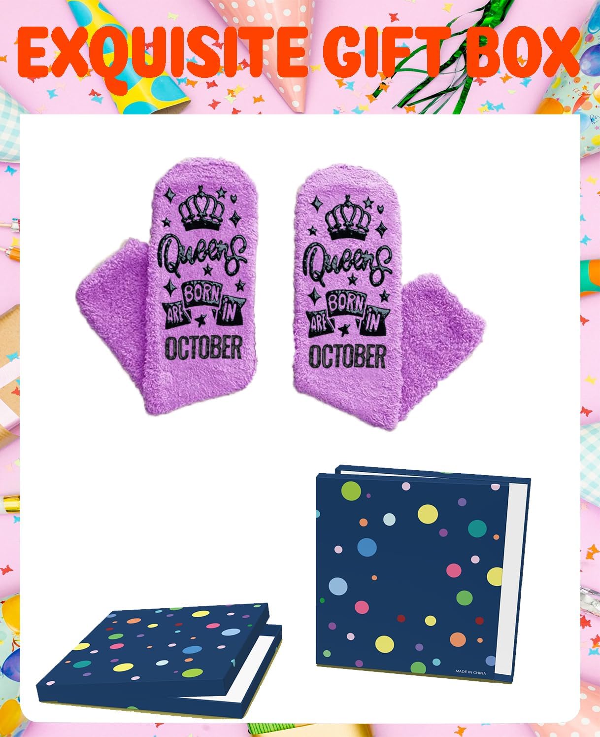 Birthday Gifts for Women Girl Her - Queen Born in Month Birthday Socks Gifts Ideas - Image 3