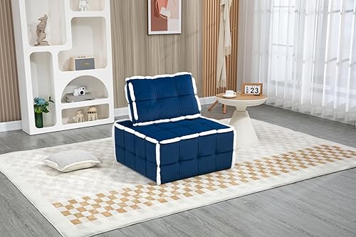 Miniatura 8 de XYZTech Sofá individual sin brazos, silla moderna de acento de dibujos animados, estilo cómico, silla de ocio elegante para estudio, sala de estar,