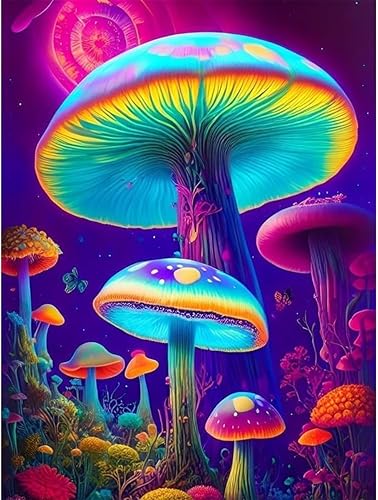 EIBEILI Kits de pintura de diamantes para adultos, kits de arte de diamantes 5D de hongos para niños principiantes, bricolaje con puntos de diamante