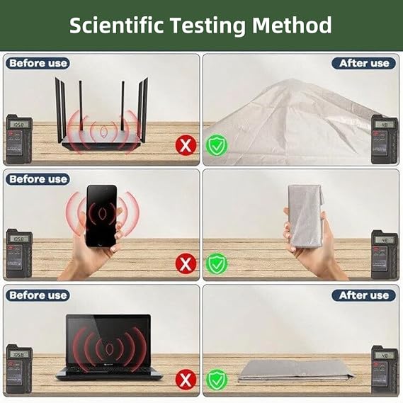 Amradield Faraday Fabric 39x 43 Faraday Cloth Ripstop Plaid Nickel Copper Polyester Material Influence RF Signals WiFi Cell Bluetooth RFID Guards You Against Harmful Frequencies and Data Theft