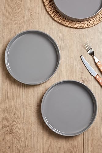 Miniatura 6 de famiware Nebula - Tazones de pasta para 4, juegos de ensaladas de 8.75 pulgadas, cuencos grandes y anchos para servir la cena, color negro con borde