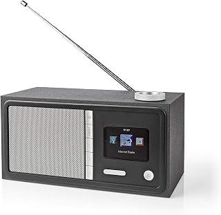 Ex-Pro Internet FM Radio, 18W, with Wi-Fi, Bluetooth, Alarm Clock with Snooze Function, Remote and App Control, TFT Colour Display and Aux Input - Black/Grey