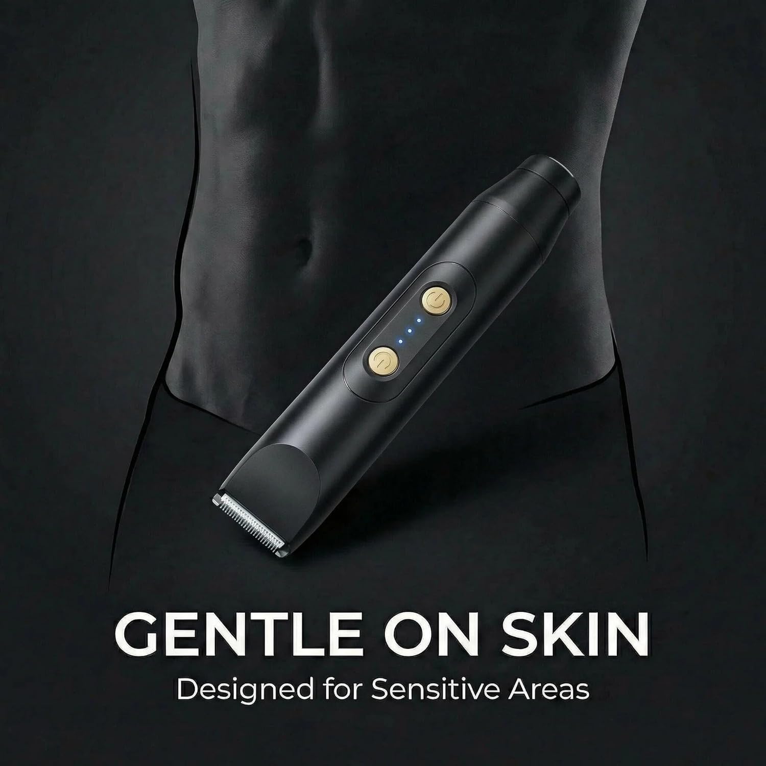Manscaping Body Groomer for Men, Groin & Body Hair Trimmer, High-Speed 6000 RPM, Smooth & Comfortable Trim, Skin-Friendly, Waterproof & Fully Washable, Cordless with Storage Pouch