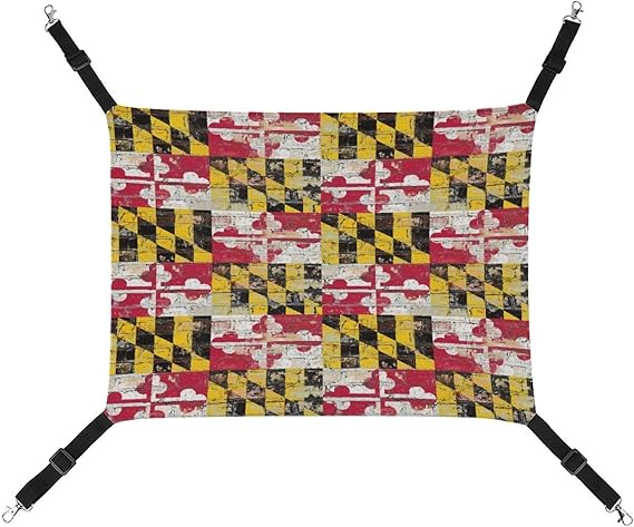 Maryland State Flag Wall Cat Hammock- Comfort & Style Soft Pet Bed for Cat Puppy Or Small Pet
