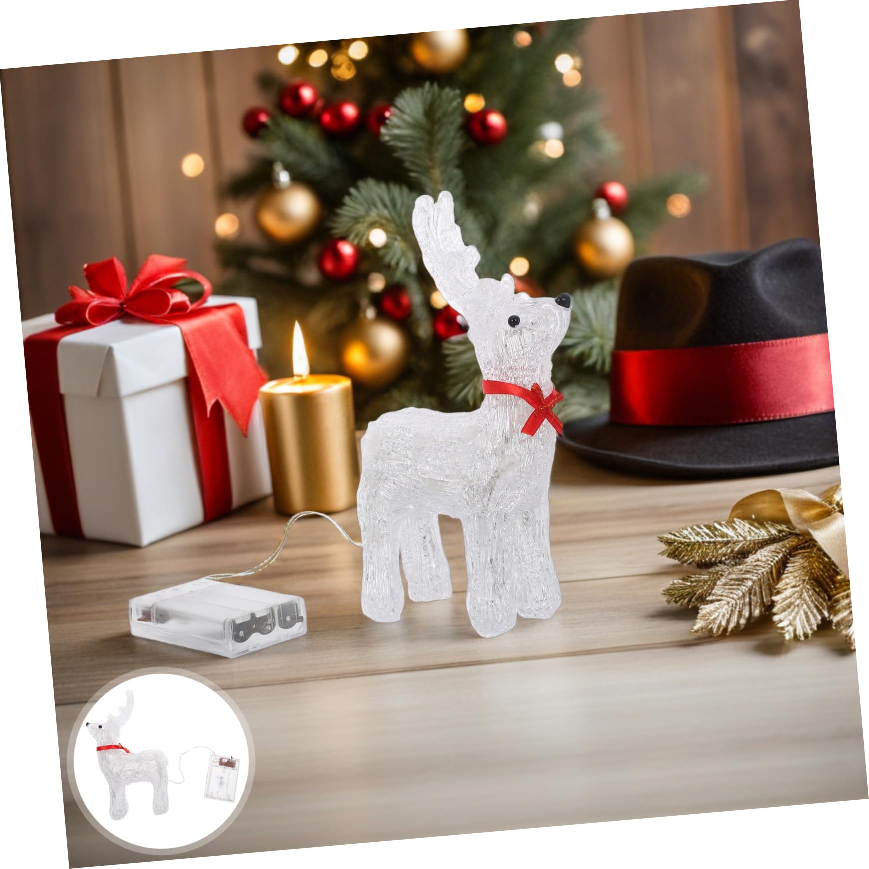 IMIKEYA Leuchtendes Rentier für Weihnachten Beleuchtete Rentierdeko für Zuhause Rentier-weihnachtsdekoration mit Led-licht Fensterdeko oder Tischornament