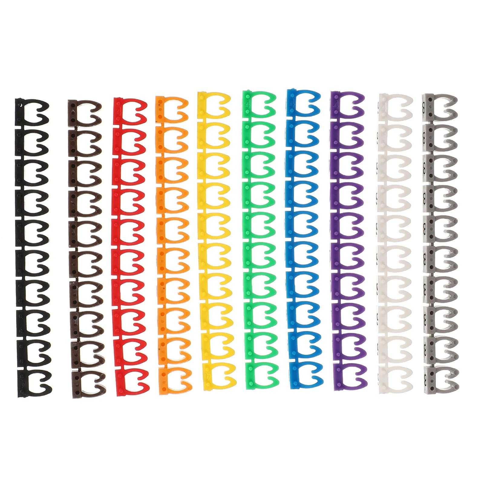 Etiquetas de Cables numeradas, 100 Unidades Impresora Tubos numéricos, identificador, Etiquetas eléctricas, identificación, Marcado plástico(Assorted Color1.2x1c)