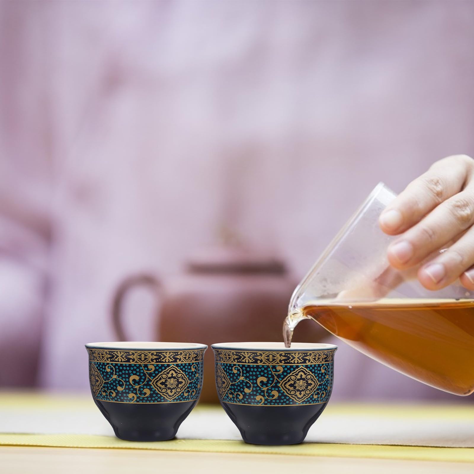 Kit de Té de Kung Fu Portátil para Viaje y Hogar Tetera de Cerámica y 4 Tazas, Diseño Anidado y Filtración Automática para Aficionados al Té