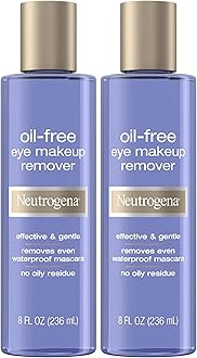 Gentle Oil-Free Eye Makeup Remover & Cleanser for Sensitive Eyes, Non-Greasy Makeup Remover, Removes Waterproof Mascara, Dermatologist & Ophthalmologist Tested, 8.0 fl. oz (Pack of 2)