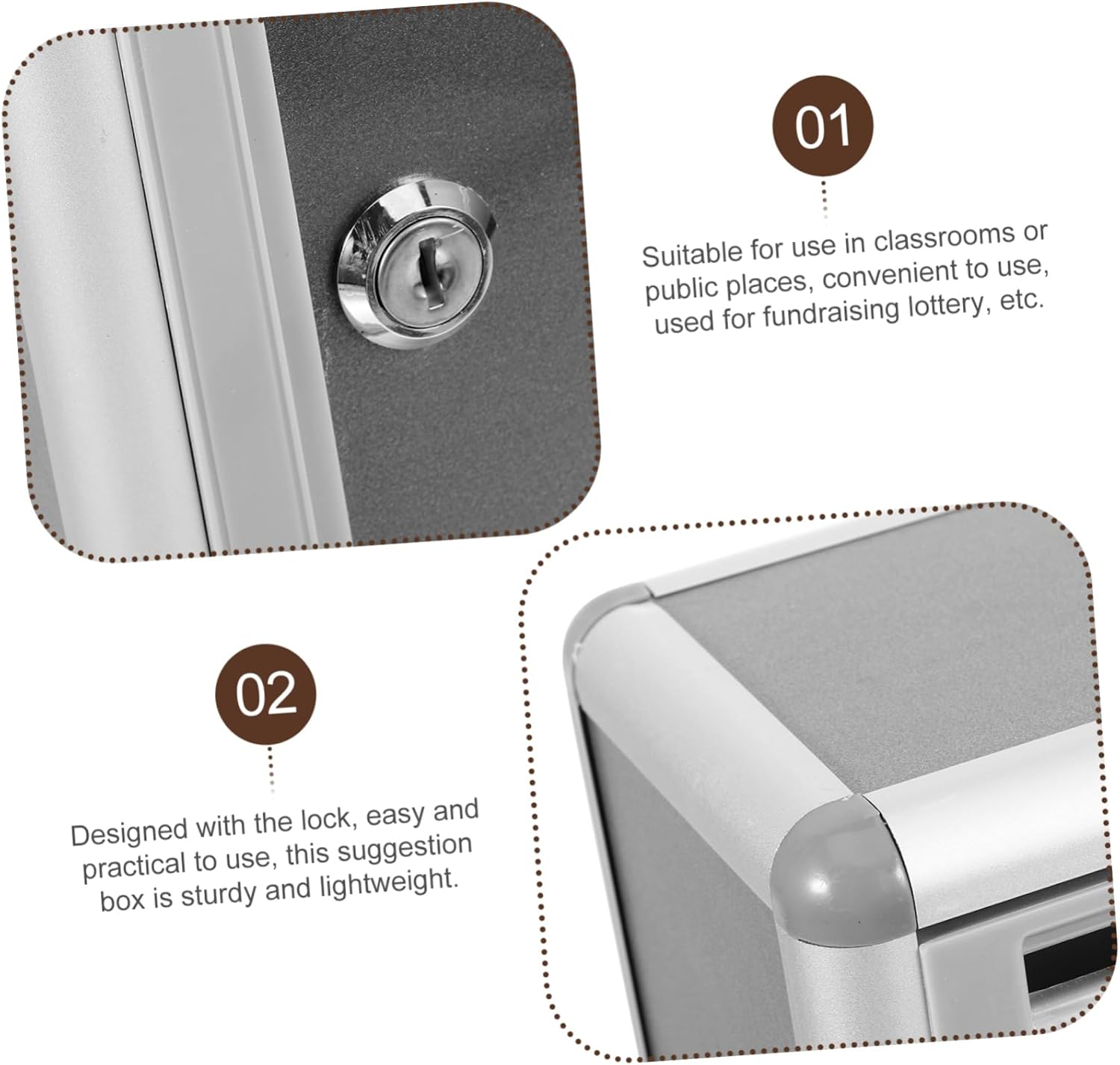 Veemoon Lock Boxes for Office Wall Mount Mailboxes Suggestion Box Metal Mailbox Wall Mount