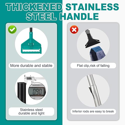 Miniatura 6 de KeFanta Trapeador de cuerda de 60 pulgadas con extremo de bucle, trapeadores comerciales resistentes para limpieza de suelos, trapeador húmedo de