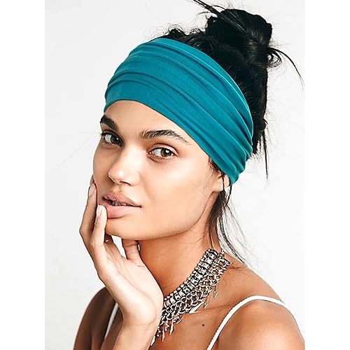 Miniatura 6 de Jesries 10 diademas para mujer, bandas para el cabello ancho africano, extra turbante, bandas para la cabeza para mujer, grandes, para entrenamiento