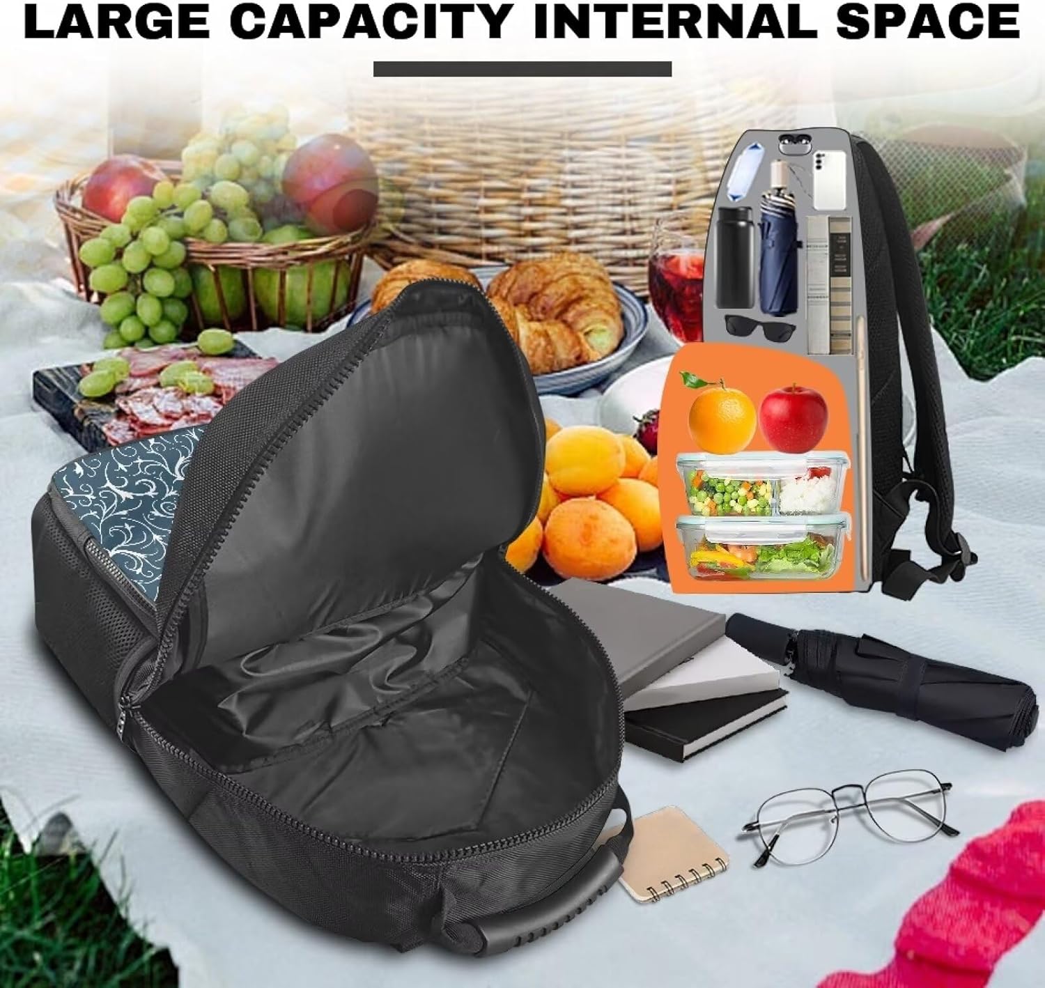 FOR U DESIGNS Backpack Cooler for Women Soft Comfortable Insulated Leak Proof Backpack with Padded Top Handle