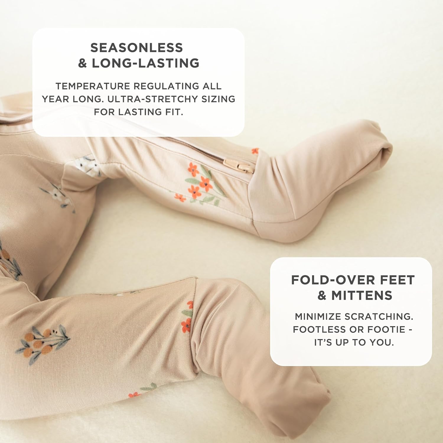LittleHippo 2-Way Zipper Onesie Romper, Soft Spandex & Viscose from Bamboo One Piece Pajamas, Newborn, Baby Boys & Girls