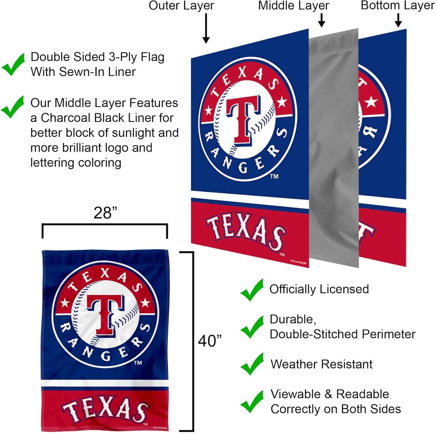Texas Rangers Double Sided House Flag