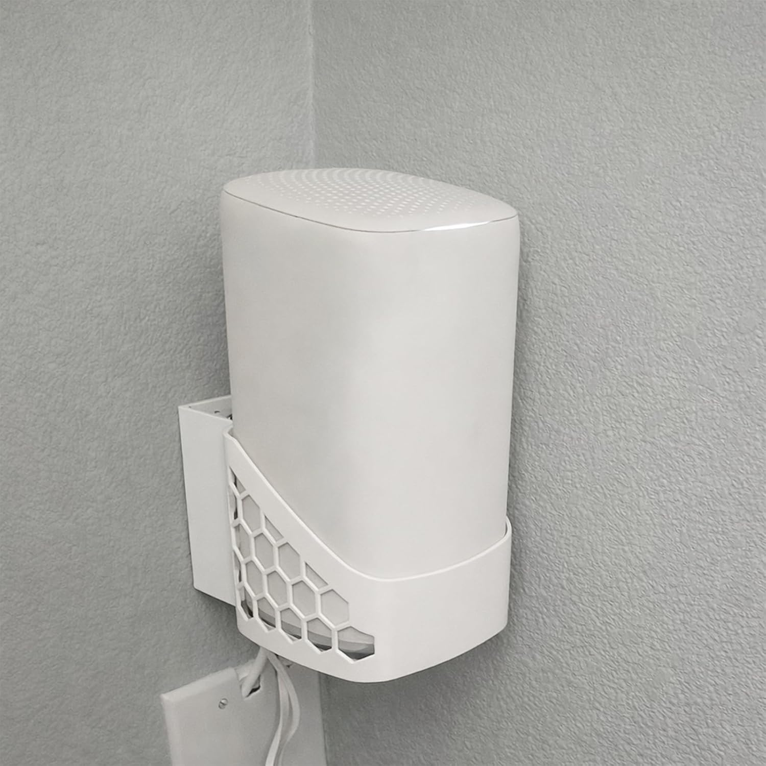 Modem Wall Mount Fit for Xfinity Comcast XB8 Router WiFi – White Wall Mount Bracket, Improves Airflow Space-Saving Holder for Home Office, Secure Mounting Solution, Organized Setup, Easy to Install