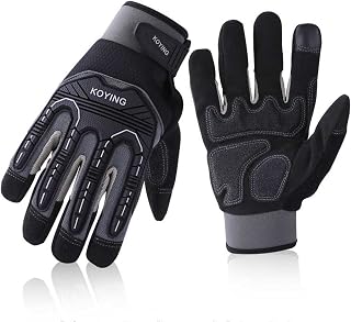 Heavy Duty Work Gloves Mechanic Gloves, TPR Impact Protection, High Abrasion Resistance