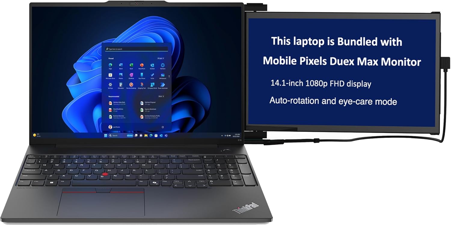 Portátil Lenovo ThinkPad E16 Gen 2 - Ryzen 5 7535U, 16GB RAM DDR5, 512GB SSD, Pantalla 16 WUXGA IPS, Windows 11 Pro