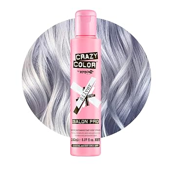 Crazy Color Hair Dye - Vegan and Cruelty-Free Semi Permanent Hair Color - Temporary Dye for Pre-lightened or Blonde Hair - No Peroxide or Developer Required - [SILVER] - 150ML 5.07 oz
