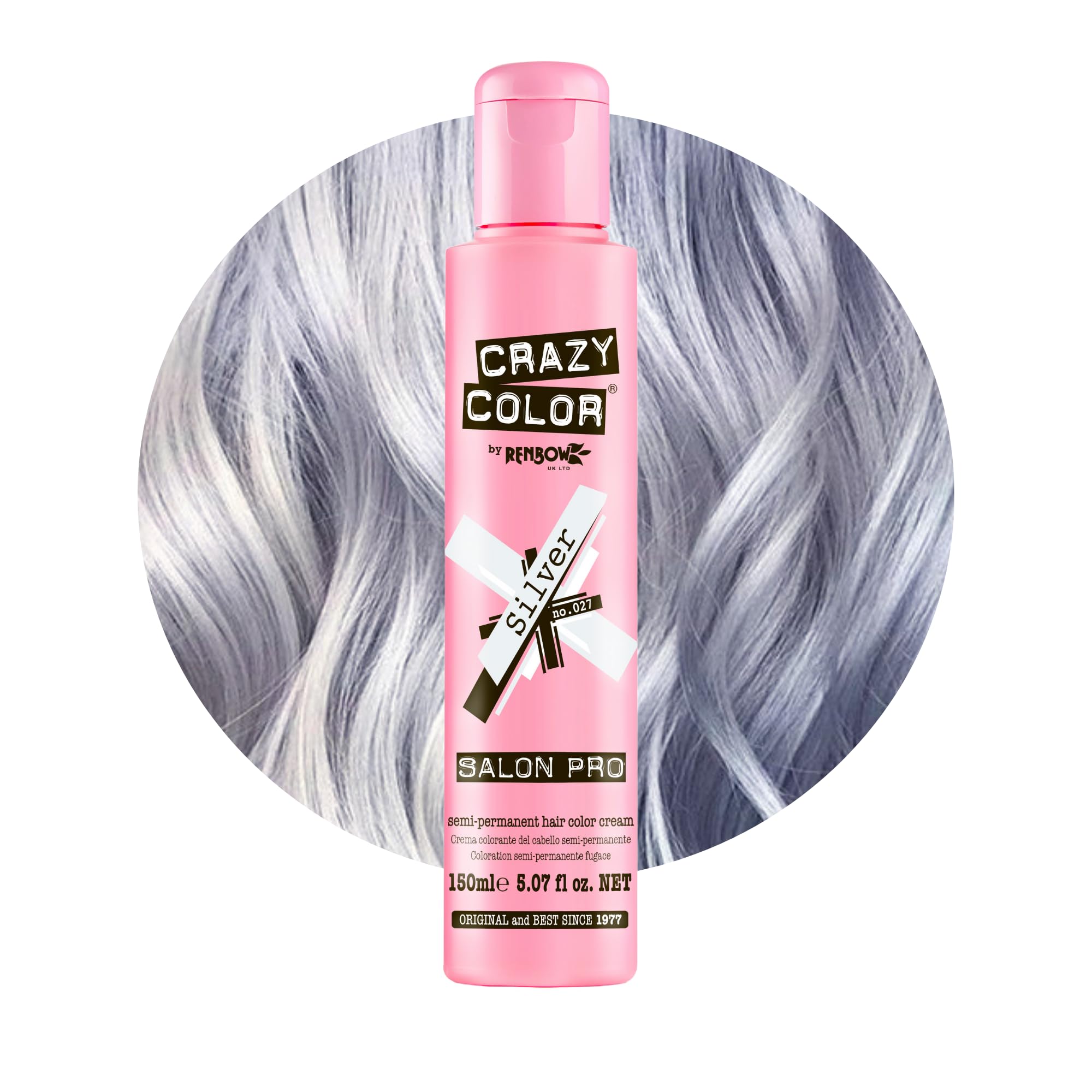 Crazy Color Silver Semi-Permanent Hair Dye 150ml