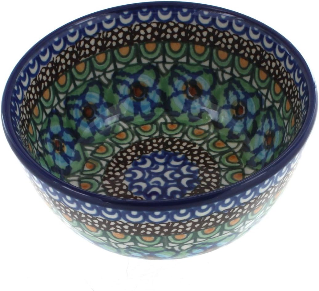 Blue Rose Polish Pottery - Blue Eliza Dessert Bowl - 4.5"Diameter - Perfect Bowl for Desserts, Appetizers, and Snacks