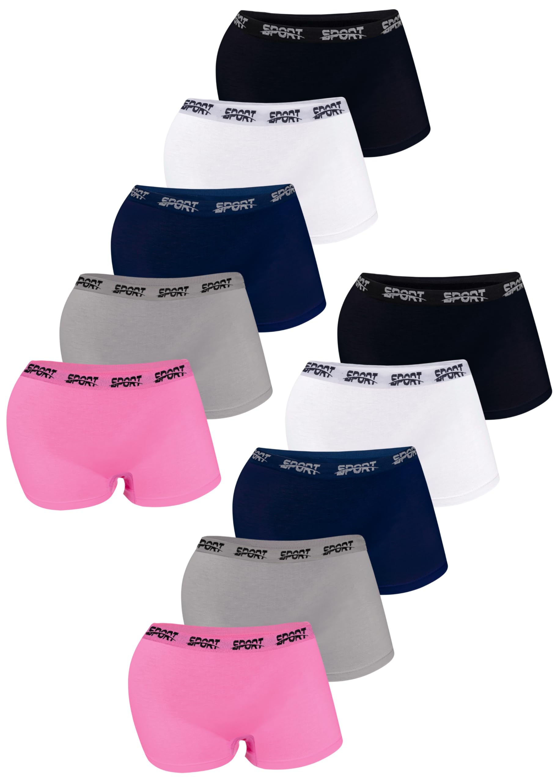 LOREZA ® 10 Culottes pour Filles avec Strass sous-vêtements en Microfibre Pantalons Rétro Shorts Slips