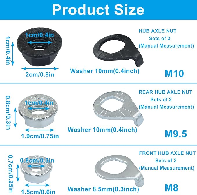 Conjunto de 12 tuercas para bicicleta miniatura 2