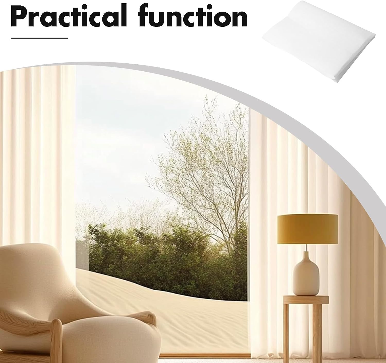 ORFOFE Washable Curtain Interlining 1.5m Soft Spinning-Lined Cloth White