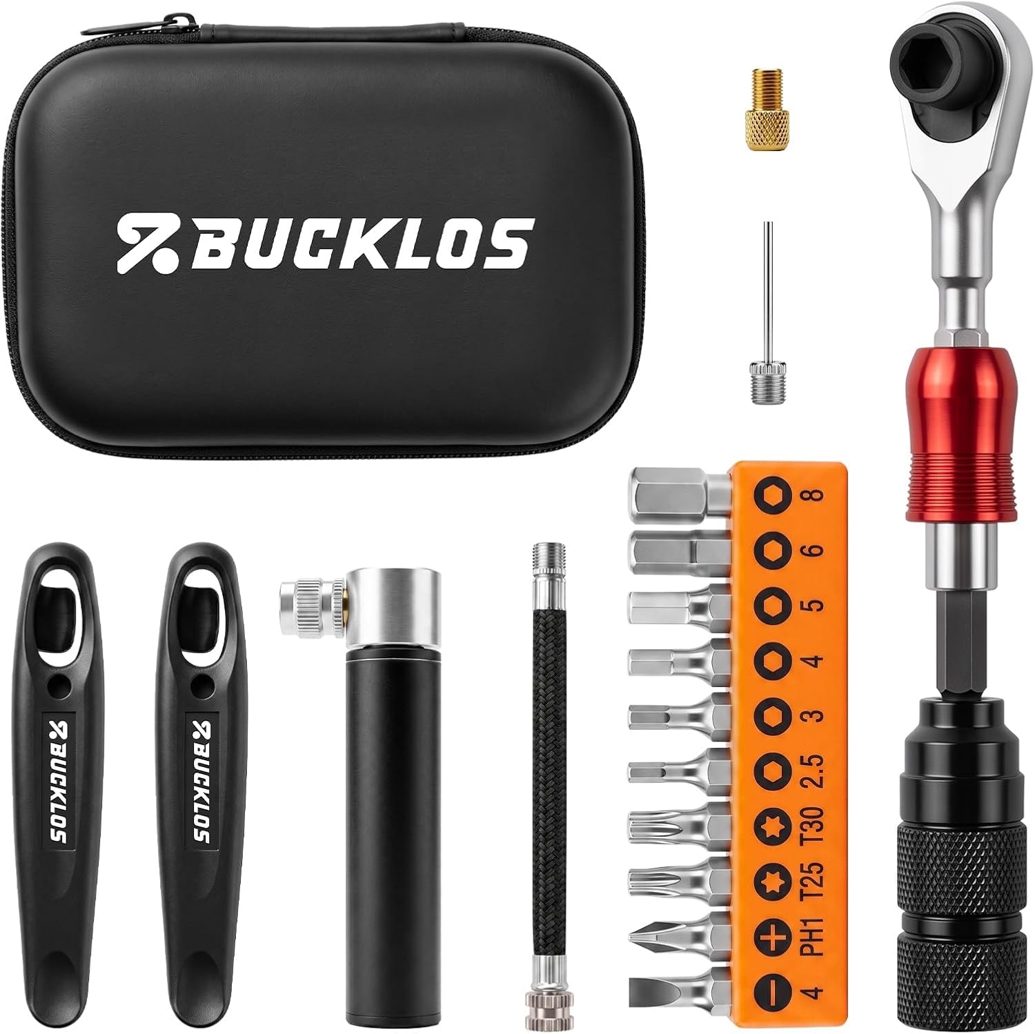BUCKLOS Bike Tool Kit Repair 20-in-1 Mini Multitool Portable Tools with Bag