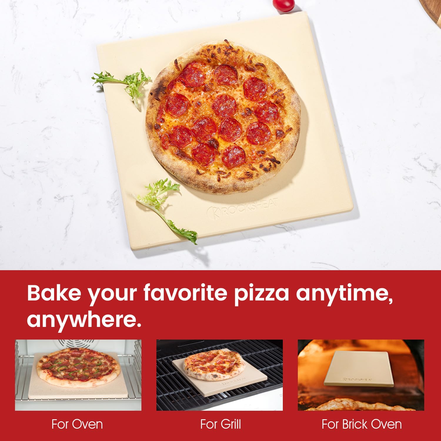 Pietre per pizza per forno e grill, pietra rettangolare per pizza da 30,5 cm × 30,5 cm, teglia per pane in cordierite, pietra da forno per cucinare pizza croccante, pane, torte e biscotti