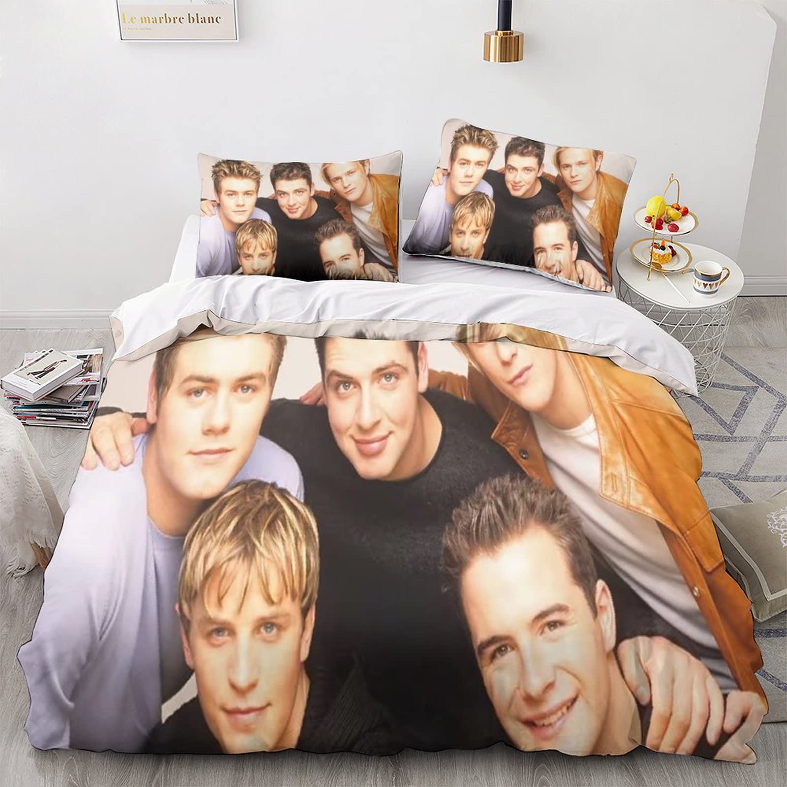 XYueww Westlife Band Duvet Cover 3D Printed Bedding for Kids Boys Girls Teens Bedroom Decor Quilt Cover And Soft Microfiber Zipper And Pillowcase 3 Piece Set King（220x240cm）