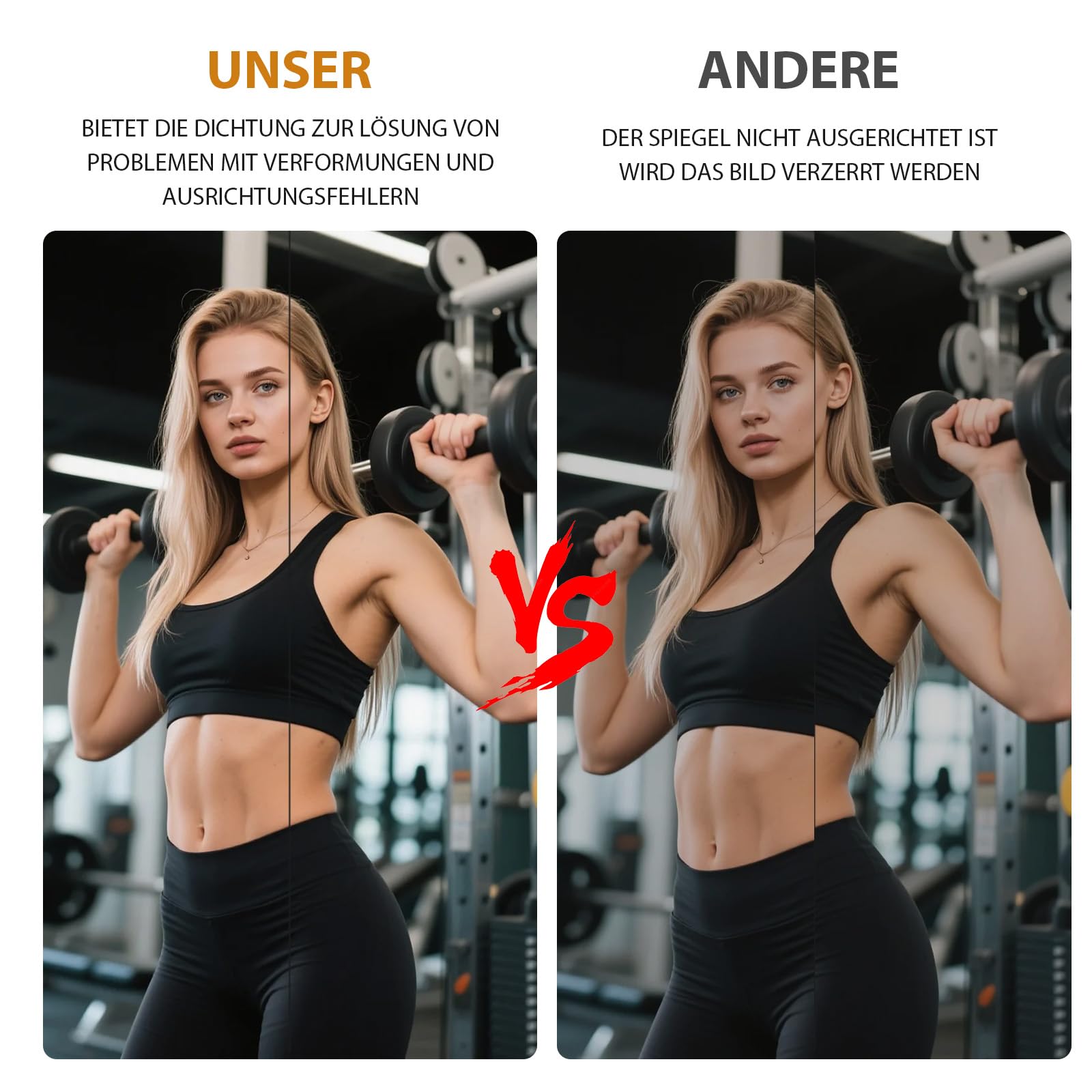 Snowdool Home Gym Spiegel 140x42cm 2 Stück, Rahmenlos & Gehärtet für Wand | Verzerrungsfrei, Sicherheitsglas, Polierten Ecken, Z-Halterung, Große Rahmenlos Ganzkörperansicht für Fitness, Garage, Tanz