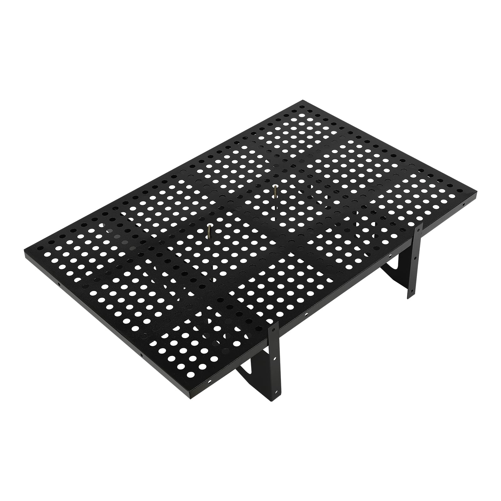 2Pcs Garage Wall Shelf,Perforated Metal Wall Shelf Garage Storage Rack with Hooks,Heavy Duty Storage Shelves Wall Mount Shelf Organizer for Warehouse Garage (24x36inch(2Pcs))