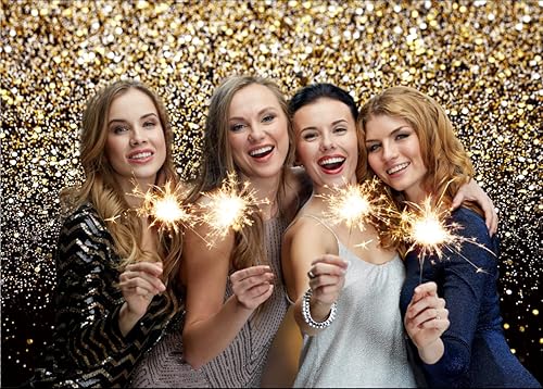 Miniatura 4 de SJOLOON Telón de fondo negro y dorado con puntos dorados telón de fondo de vinilo para fotografía fondo vintage de astra para fiesta de cumpleaños