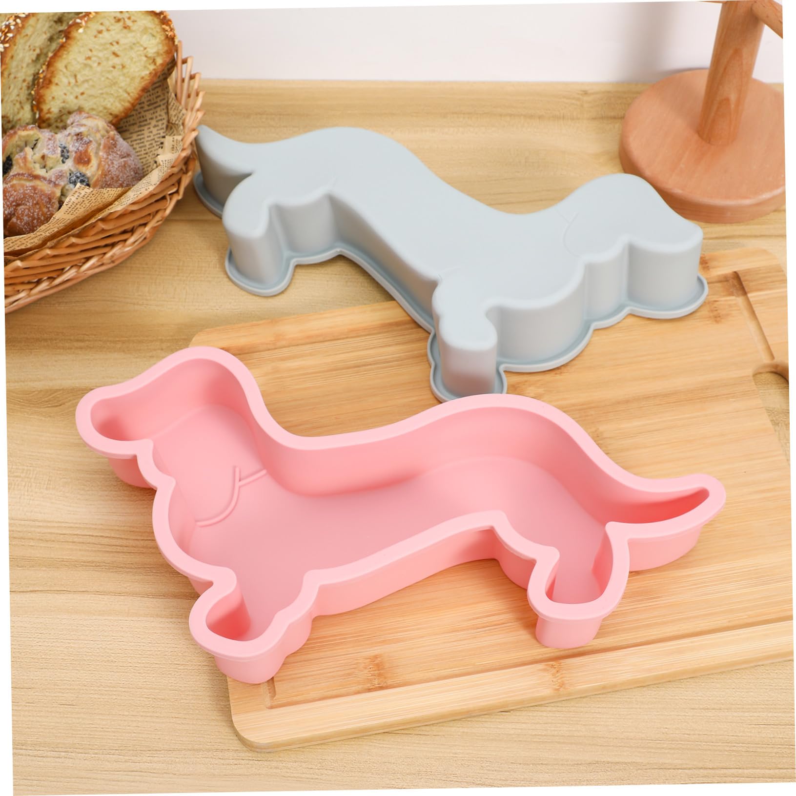 2 Moldes de Silicona Resistentes Forma de Perro y Antiadherentes para Hornear Postres y Dulces Perfectos para Fiestas y Repostería DIY