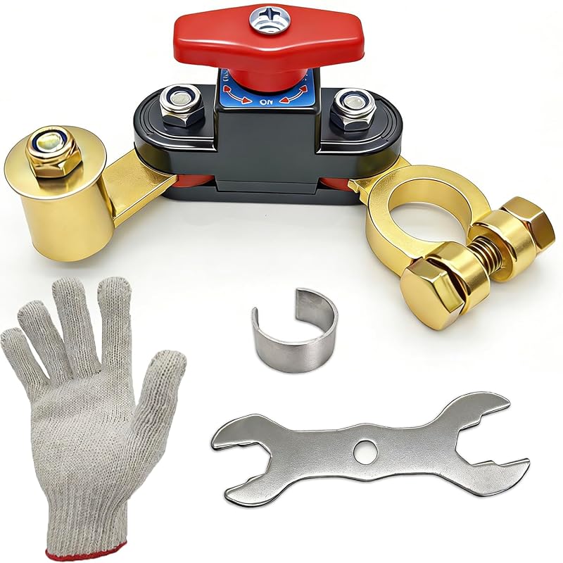 Chave Seccionadora de Bateria Vindray 12 V, 100 A, Controle por Manopla em Cobre – Kit