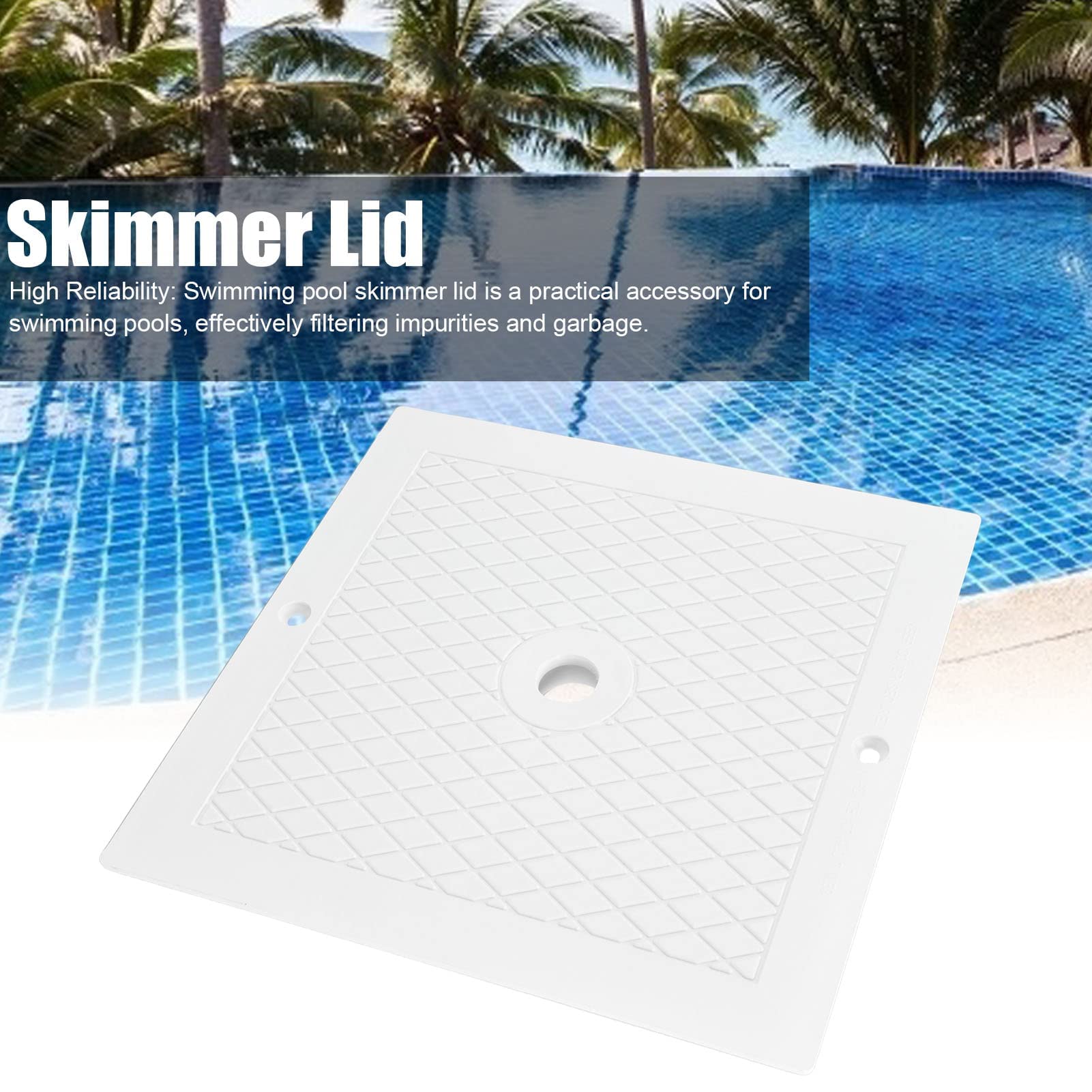 Pool Skimmerdeckel ø 25,5cm Quadratischer Skimmer Abdeckung Skimmerplatte für Schwimmbäder SPA (2 Stück)