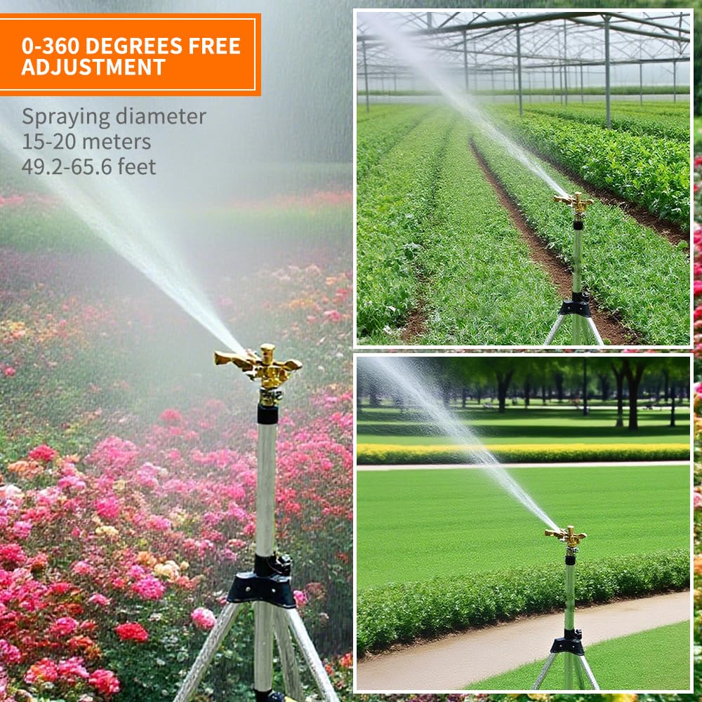 BAUSATZ Irrigatore a treppiede, Irrigatori da giardino per prati, Irrigatore da giardino, Irrigatore per prato, Irrigatore per erba, Irrigatore d'acqua per giardino, Irrigatore oscillante, Irrigatore