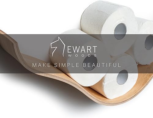 Miniatura 8 de Soporte de papel higiénico, estante de madera, almacenamiento de rollos de inodoro en la nube, estante flotante de montaje en pared, soportes únicos