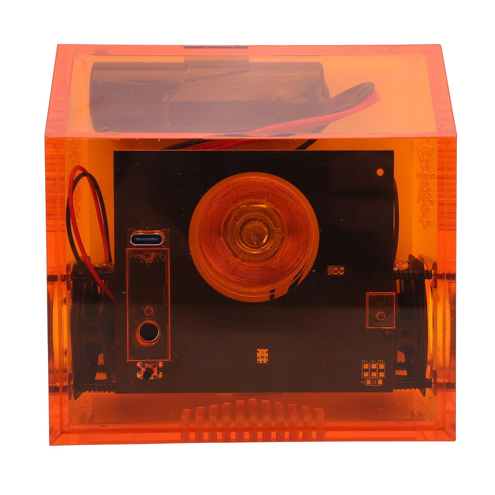 Tanzender Ferrofluid -Lautsprecher mit Rhythmus Licht, Bass -Lautsprecher für das Büro für das Wohngebäude, EIN Sound Visualizer -Display, Eingebaut Im 2000mAh Batterie (Orange)