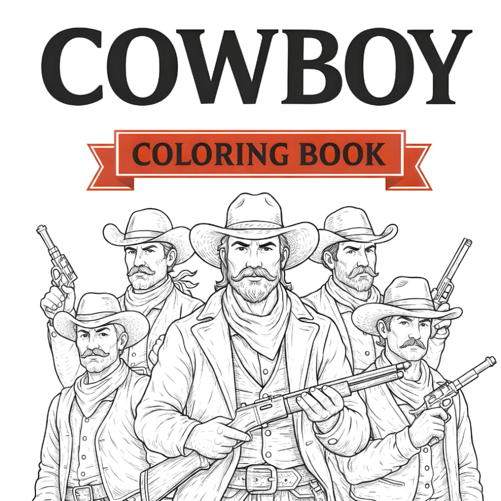 Cowboy, Coloring Book: Adult Coloring Book for stress relief - Color Book - Anti Stress