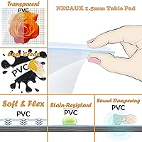 Vista 6 de Mantel de mesa rectangular para mesa de 1.5 mm transparente, impermeable, de suave PVC NECAUX