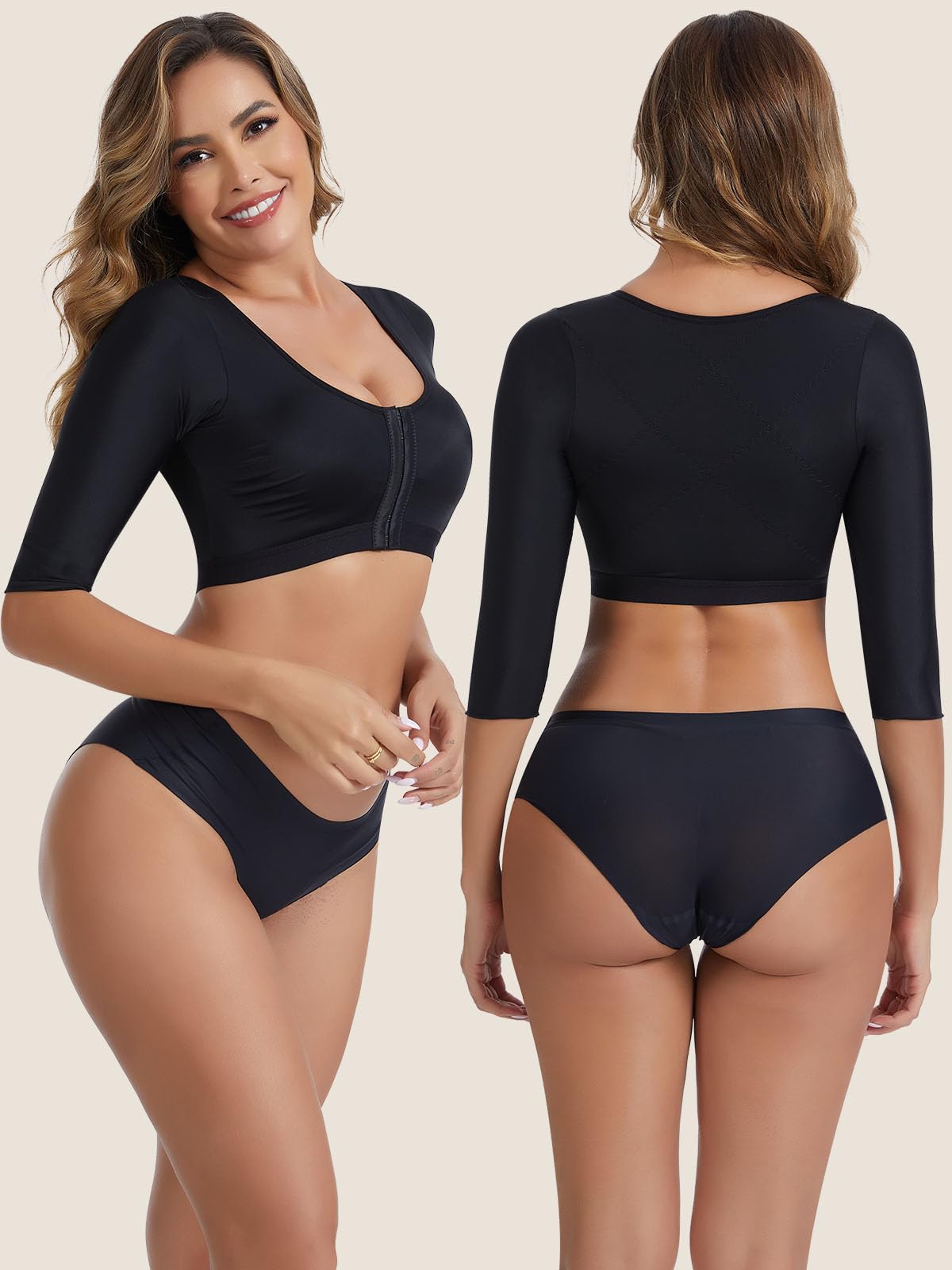 Joyshaper Haut Sculptants Femme Top Minceur Manches Hauts Soutien Compression Correcteur de Posture Support