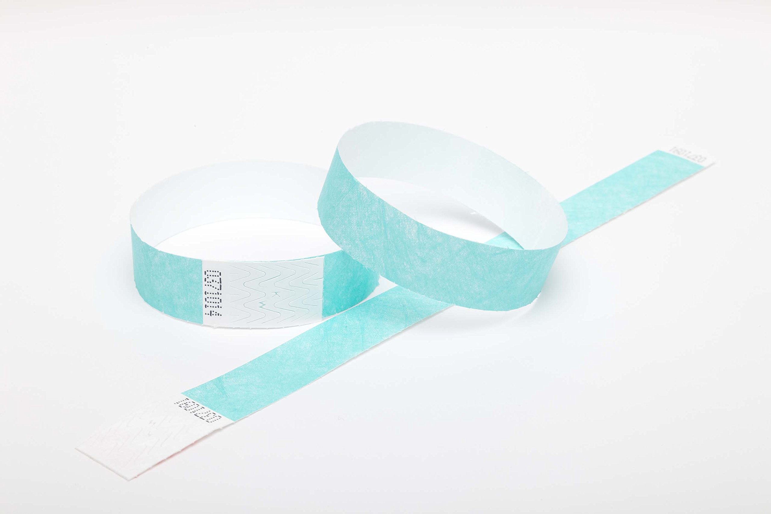 500 x Tyvek Wristbands Waterproof, Tear-Resistant Event Wristbands for parties, events, festivals, crowd management โ 3/4 inch 19 mm (Aqua)