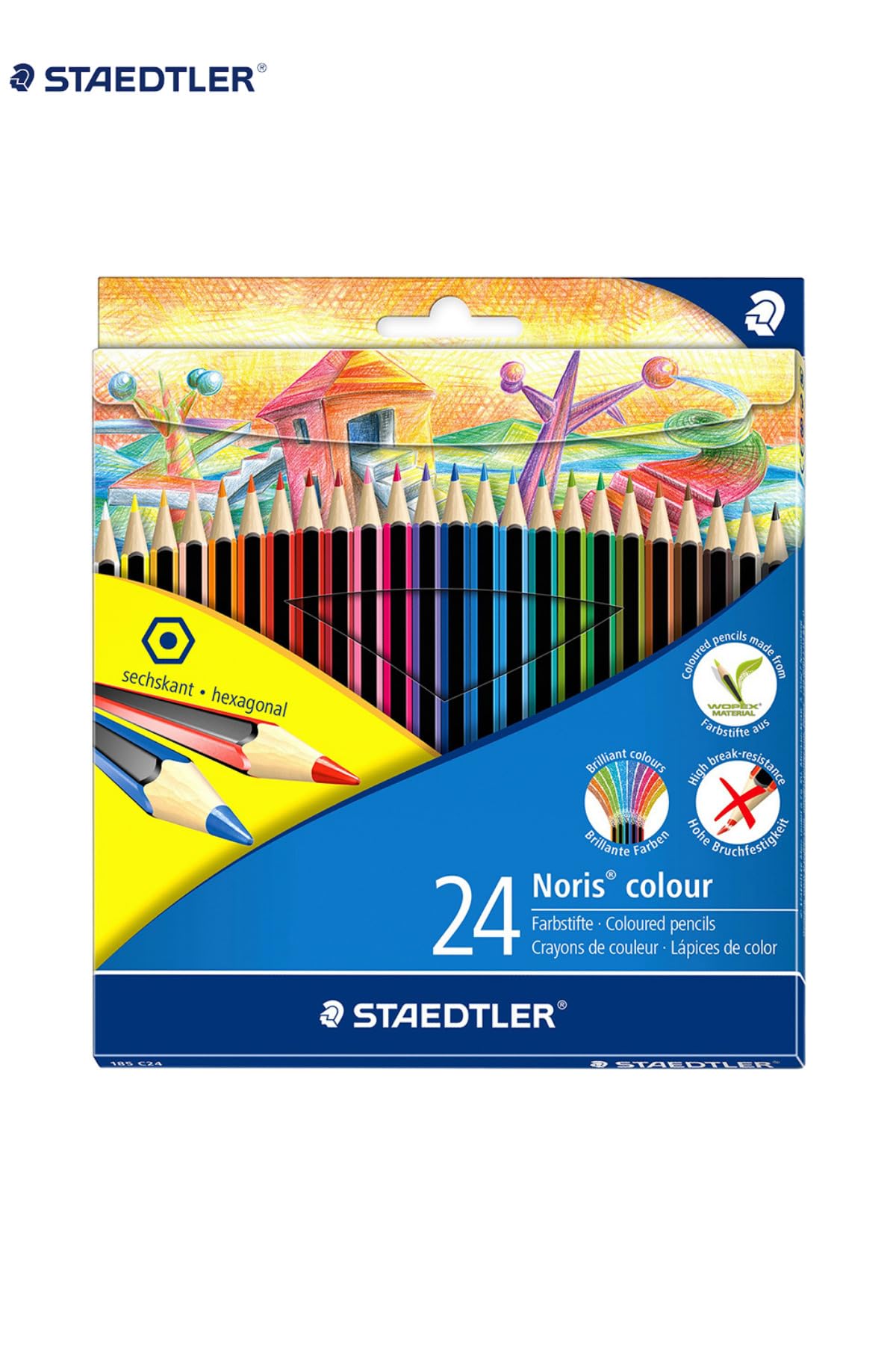 Staedtler Noris Colour Kuru Boya Kalemi, 24 Renk, Altıgen Biçim